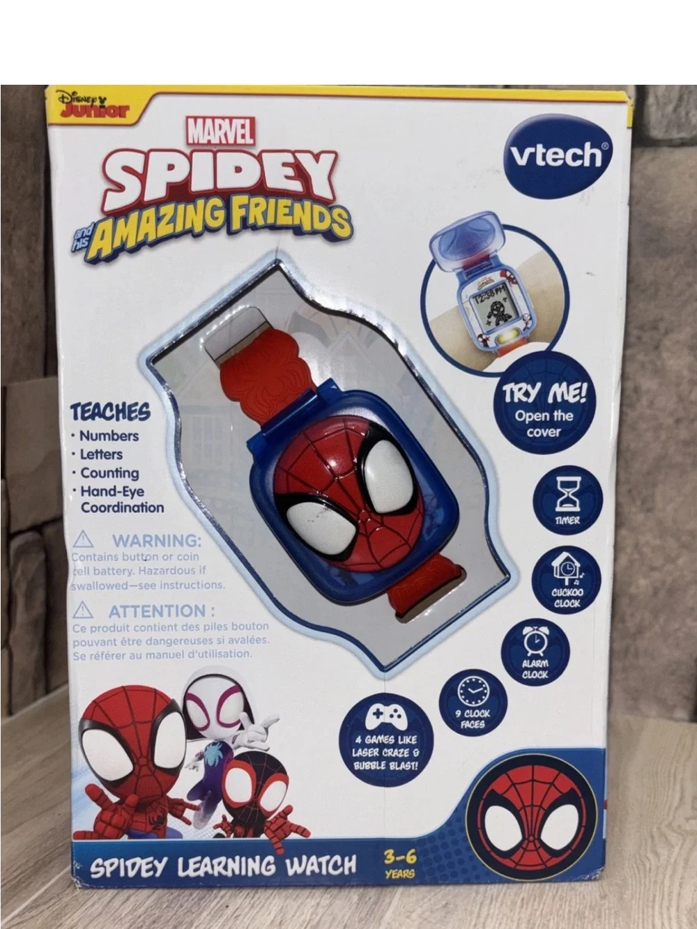 New VTech Spidey and His Amazing Friends Learning Watch